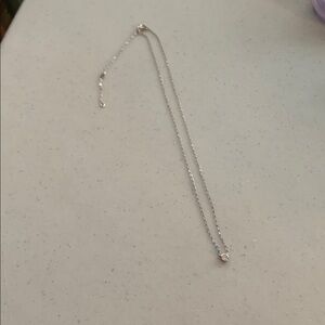 Silver Chain with small CZ stone necklace.